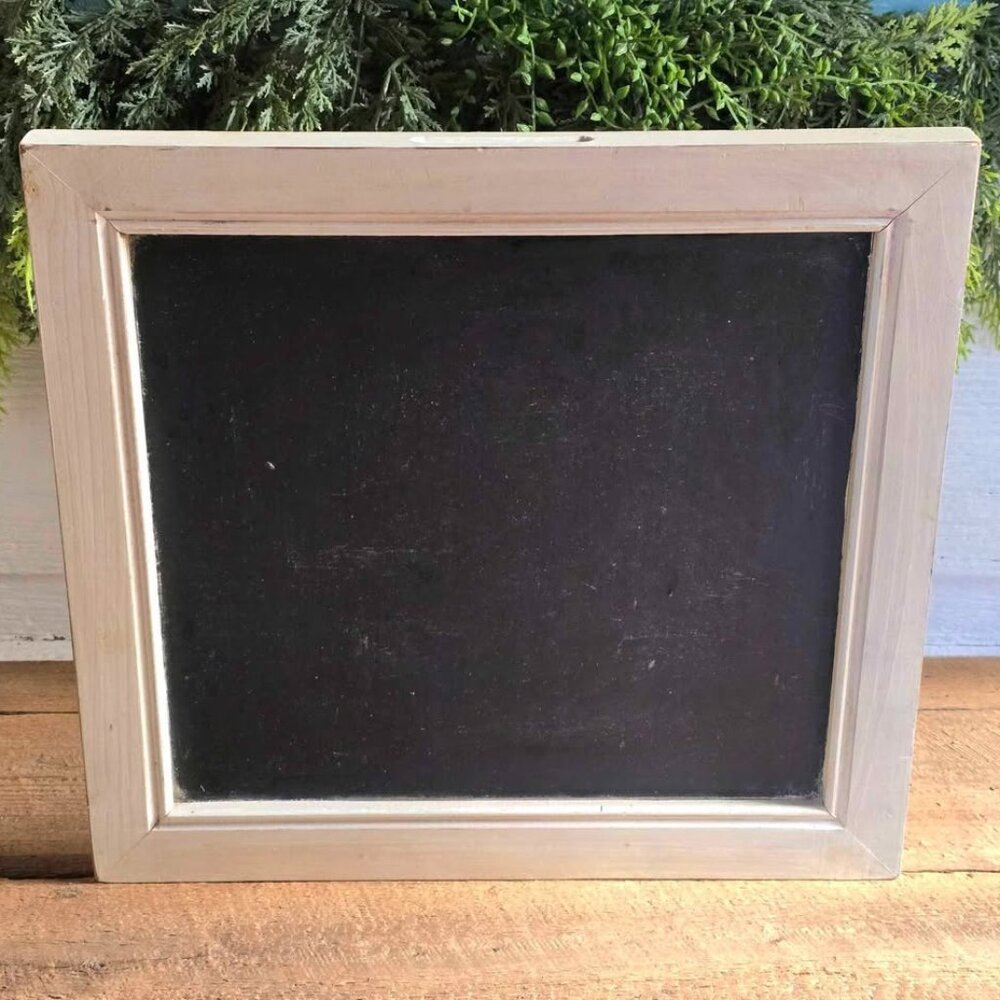Wood Weathered Off White Chalkboard Wall Hanging Primitive Farmhouse Decor